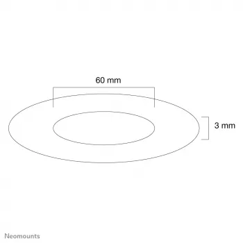 Neomounts FPMA-CRS6 Tapa de techo – Diám. 60 mm, plata, plástico, techo, 3 mm, 6 cm, 1 ud.