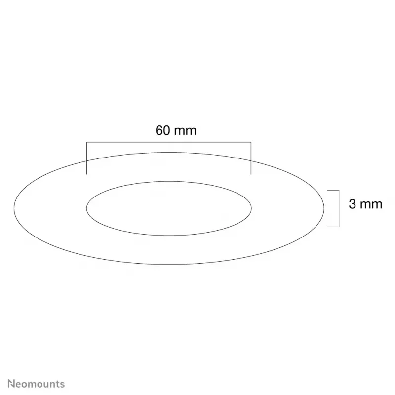 Neomounts FPMA-CRS6 Tapa de techo – Diám. 60 mm, plata, plástico, techo, 3 mm, 6 cm, 1 ud.