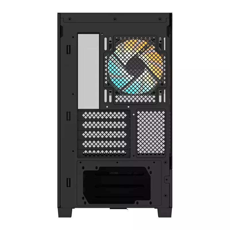 Caja de PC GIGABYTE C201 PANORAMIC – Mid Tower, m-ATX, soporte para radiador de 360 mm, 3 ventiladores preinstalados, USB 3.0, soporte para RGB Fusion