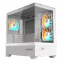 Caja de PC GIGABYTE C201 PANORAMIC ICE – Mid Tower, m-ATX, soporte para radiador de 360 mm, 3 ventiladores preinstalados, USB 3.0, soporte para RGB Fusion