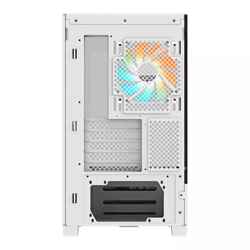Caja de PC GIGABYTE C201 PANORAMIC ICE – Mid Tower, m-ATX, soporte para radiador de 360 mm, 3 ventiladores preinstalados, USB 3.0, soporte para RGB Fusion