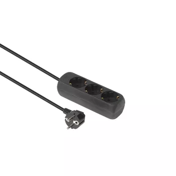 Alargador Microconnect GRU003B-WOS 1,5 m 3 tomas AC para interior negro