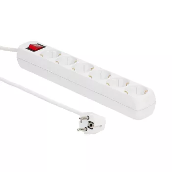 Regleta Microconnect GRU006W 1,8 m 6 tomas AC para interior blanco