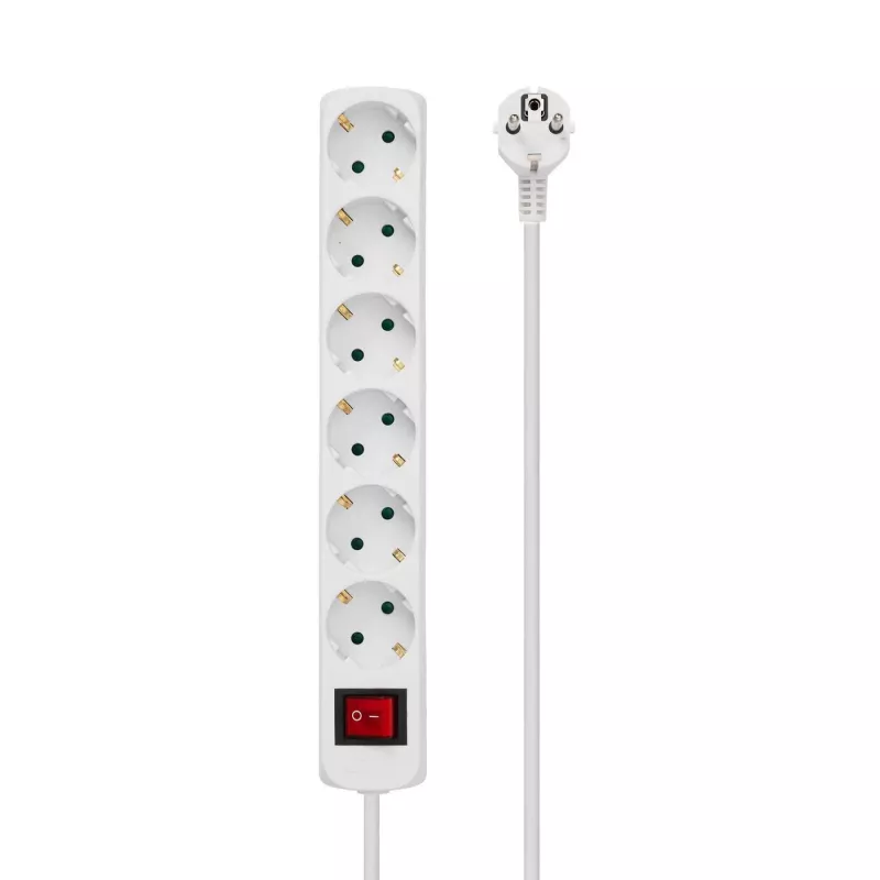 Regleta Microconnect GRU006W 1,8 m 6 tomas AC para interior blanco