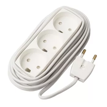 Microconnect GRUELU3H050 cable alargador 5 m 3 tomas AC blanco