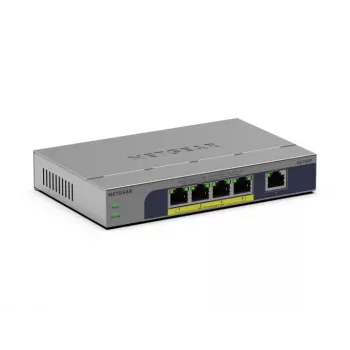 Switch PoE no gestionado 5 puertos Netgear GS105P 1Gb Ethernet con Power over Ethernet (GS105P-300EUS)