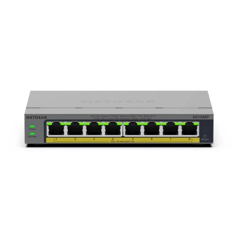 NETGEAR GS108EP gestionado L2/L3 Gigabit Ethernet (10/100/1000) gris