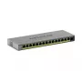 Switch PoE gestionado L2/L3 Gigabit Ethernet Netgear GS116EPP — 16x RJ‑45 10/100/1000, 1x SFP, 8000 entradas MAC, gris