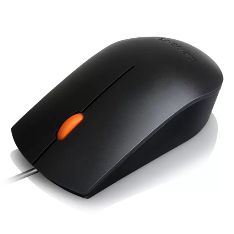 Lenovo 300 GX30M39704 ratón óptico con cable, ambidiestro, USB Type-A, 1600 DPI, 3 botones, negro