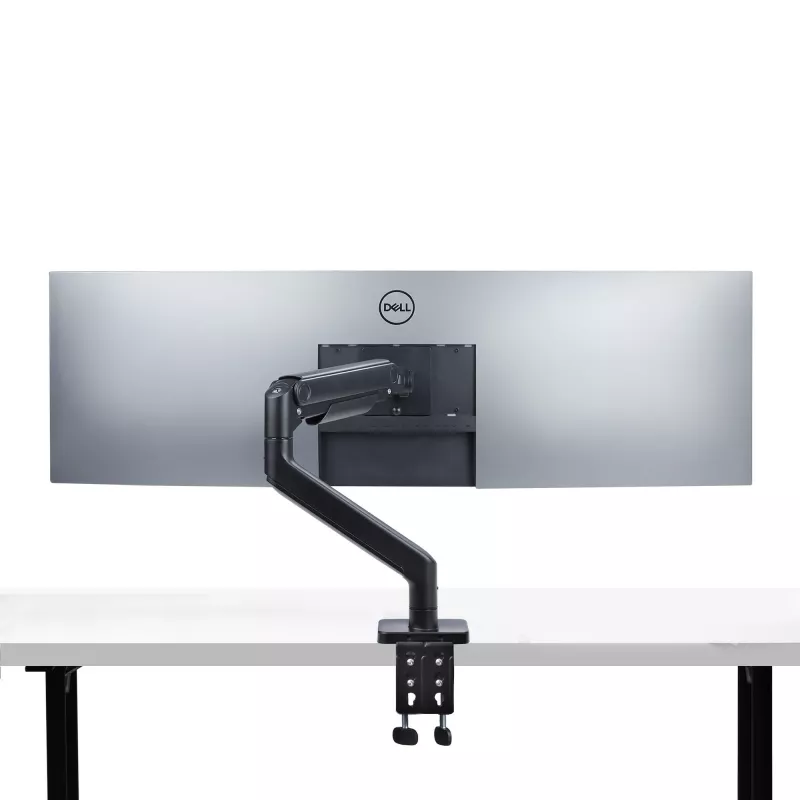 StarTech.com H1M1AG1-MONITOR-ARM soporte de escritorio para monitores ultrapanorámicos curvos de 49 pulgadas, brazo mecánico de resorte, brazo giratorio, VESA, pinza en C / montaje en orificio, máx. 44 lb