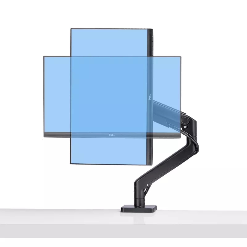 StarTech.com H1M1AG1-MONITOR-ARM soporte de escritorio para monitores ultrapanorámicos curvos de 49 pulgadas, brazo mecánico de resorte, brazo giratorio, VESA, pinza en C / montaje en orificio, máx. 44 lb