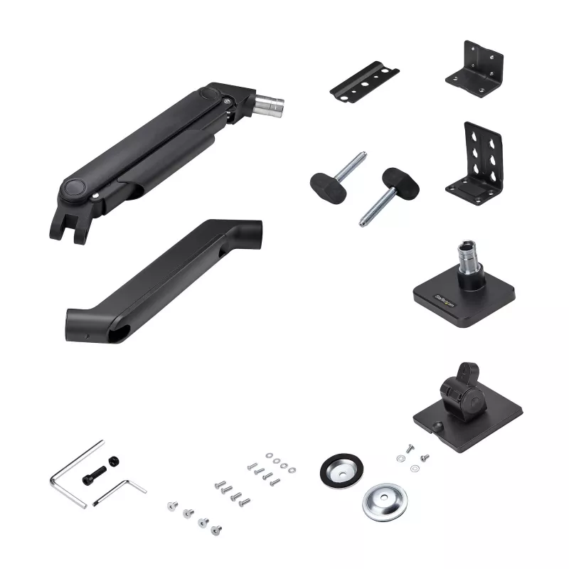 StarTech.com H1M1AG1-MONITOR-ARM soporte de escritorio para monitores ultrapanorámicos curvos de 49 pulgadas, brazo mecánico de resorte, brazo giratorio, VESA, pinza en C / montaje en orificio, máx. 44 lb