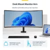 StarTech.com H1M1AG1-MONITOR-ARM soporte de escritorio para monitores ultrapanorámicos curvos de 49 pulgadas, brazo mecánico de resorte, brazo giratorio, VESA, pinza en C / montaje en orificio, máx. 44 lb