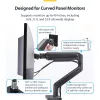 StarTech.com H1M1AG1-MONITOR-ARM soporte de escritorio para monitores ultrapanorámicos curvos de 49 pulgadas, brazo mecánico de resorte, brazo giratorio, VESA, pinza en C / montaje en orificio, máx. 44 lb