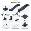 StarTech.com H1M1AG1-MONITOR-ARM soporte de escritorio para monitores ultrapanorámicos curvos de 49 pulgadas, brazo mecánico de resorte, brazo giratorio, VESA, pinza en C / montaje en orificio, máx. 44 lb