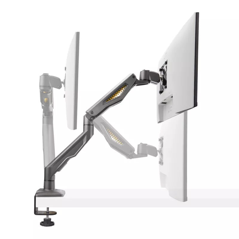 StarTech.com H1M1AG2-MONITOR-ARM soporte de escritorio para monitor, para pantallas de hasta 32 pulgadas, brazo articulado, pinza en C, compatible con TAA, plástico/acero, negro