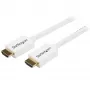 StarTech.com HD3MM3MW 3 m (10 ft) cable HDMI de alta velocidad CL3 para instalación en pared, Ultra HD 4K x 2K, contactos chapados en oro, 30/32 AWG, blanco