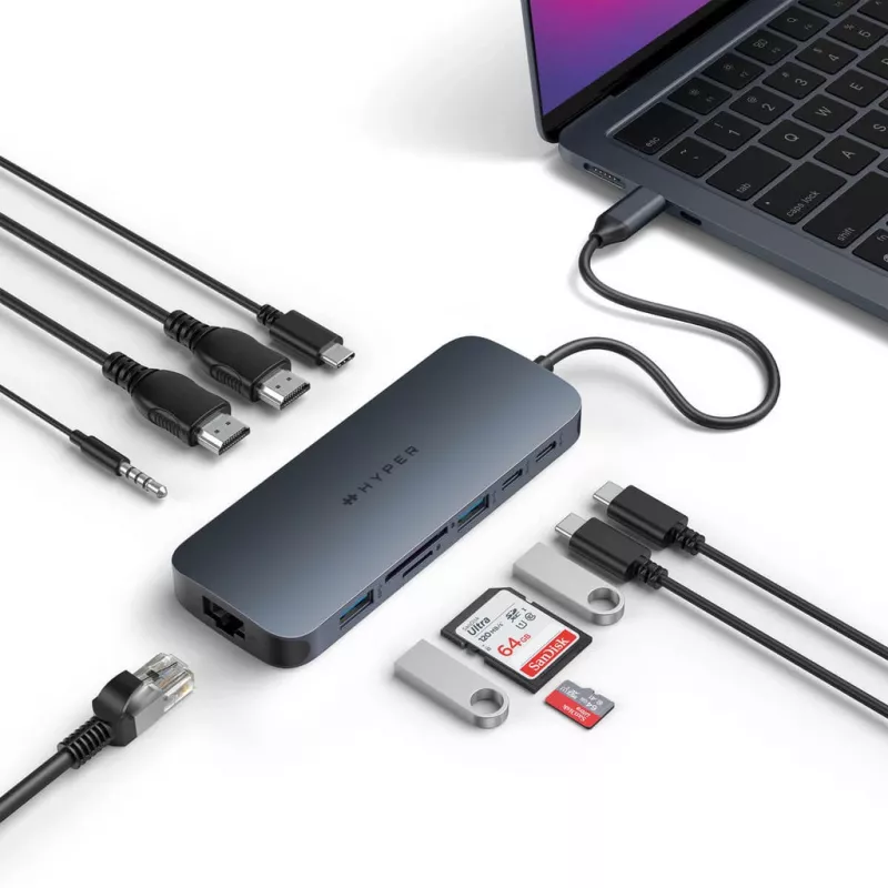 Dock/duplicador de puertos para portátil Targus HD4006GL USB 3.2 Gen 2 (3.1 Gen 2) Type-C negro