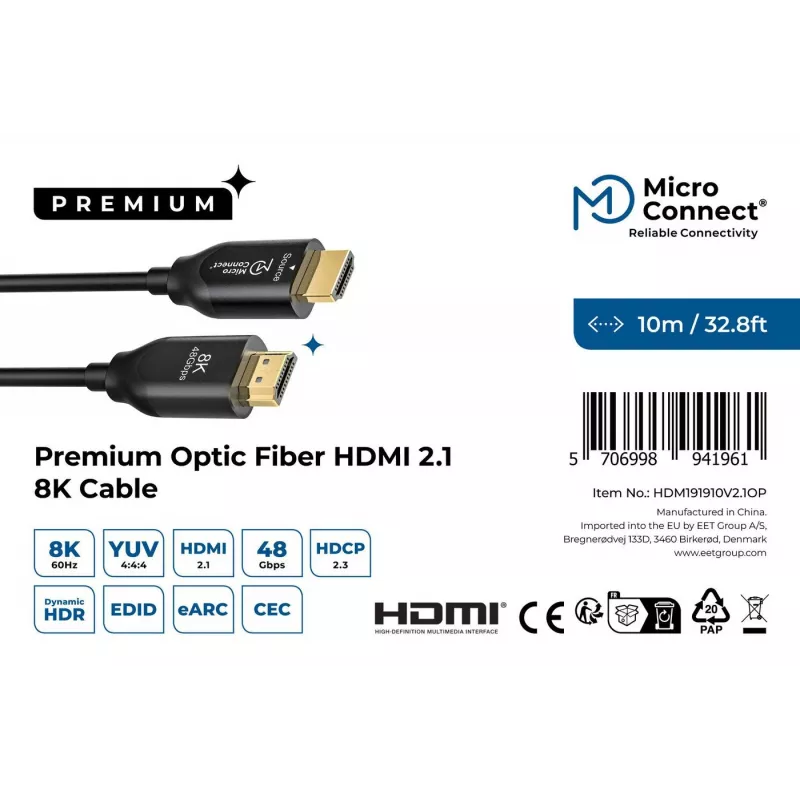 Cable HDMI Premium Optic Microconnect 10 m