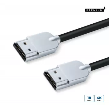 Microconnect HDMISUPERSLIM1M Cable HDMI 1 m HDMI Type-A (estándar) negro, metálico