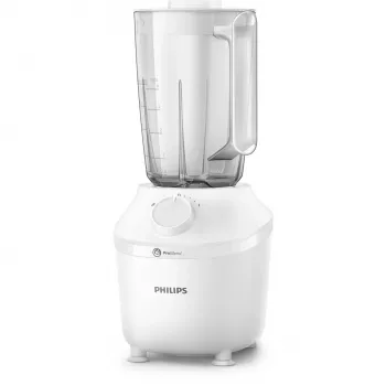 Batidora de vaso Philips HR2041/00 — 450 W, recipiente de plástico de 1,9 L, cuchillas de acero inoxidable, blanca