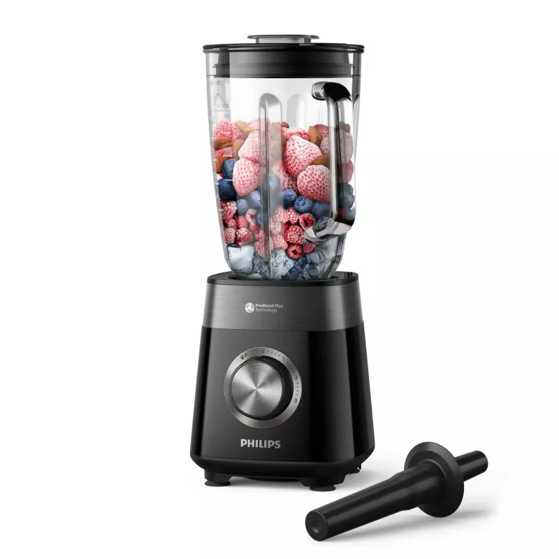 Batidora de vaso Philips 5000 Serie HR3030/00 — recipiente de vidrio de 2 L, 1200 W, trituración de hielo, negra