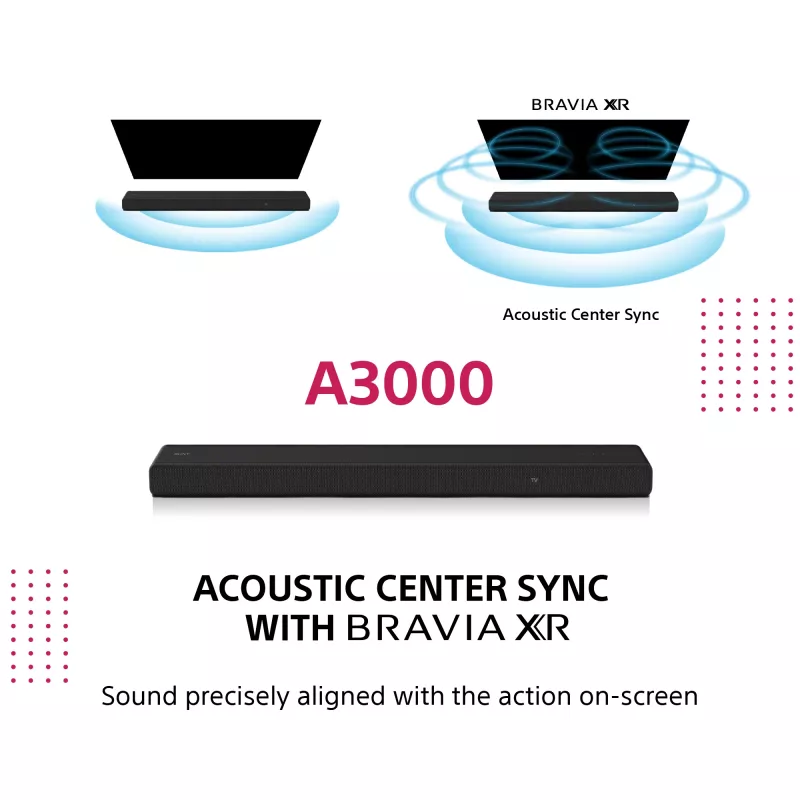 Barra de sonido Sony HT-A3000 negra 3.1 canales 250 W