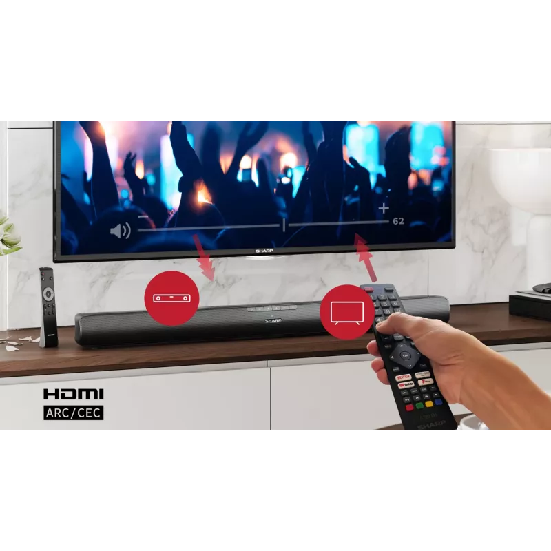Altavoz barra de sonido Sharp HT-SB100 negro 2.0 canales 75 W