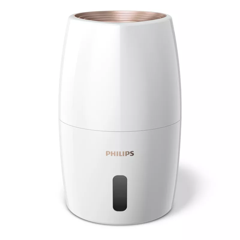Humidificador Philips HU2716/10 – depósito de 2 L, 17 W, 220–240 V, blanco/oro rosa, compacto 220×220×350 mm