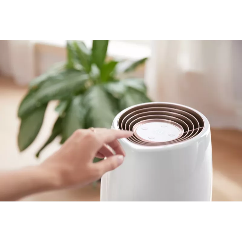 Humidificador Philips HU2716/10 – depósito de 2 L, 17 W, 220–240 V, blanco/oro rosa, compacto 220×220×350 mm