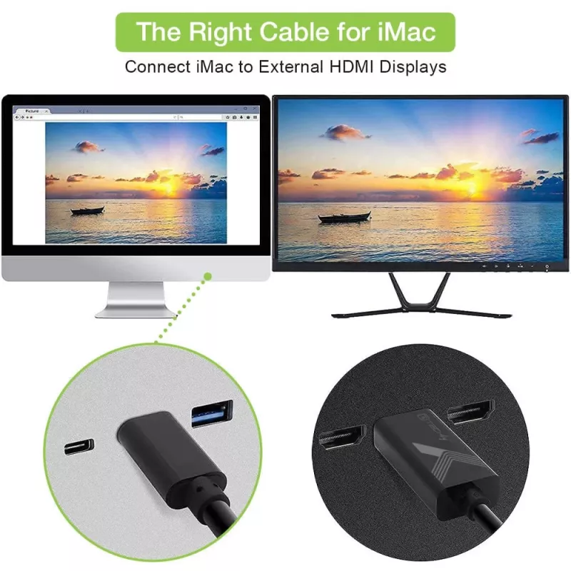 Cable adaptador Techly USB-C macho a HDMI 2.0 macho 4K 2 m negro