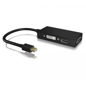 ICY BOX IB-AC1032 Mini DisplayPort DVI-D + VGA (D-Sub) + HDMI negro