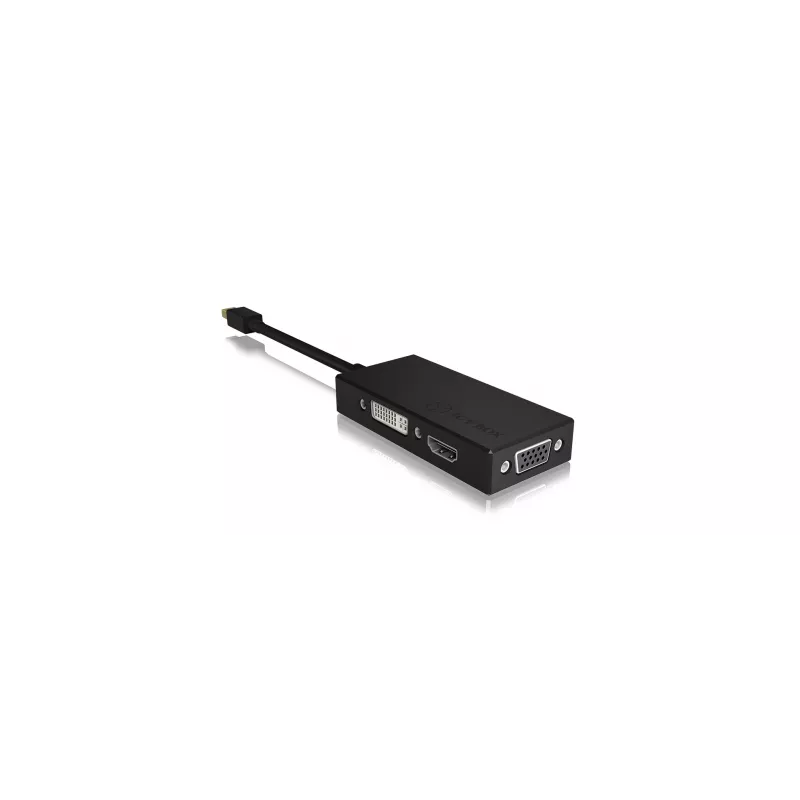 ICY BOX IB-AC1032 Mini DisplayPort DVI-D + VGA (D-Sub) + HDMI negro