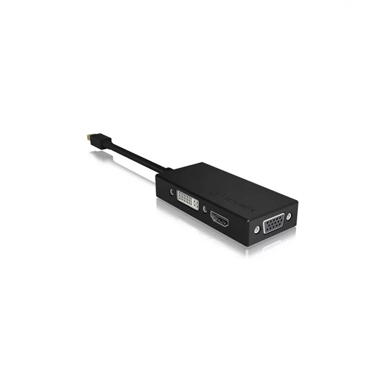 ICY BOX IB-AC1032 Mini DisplayPort DVI-D + VGA (D-Sub) + HDMI negro