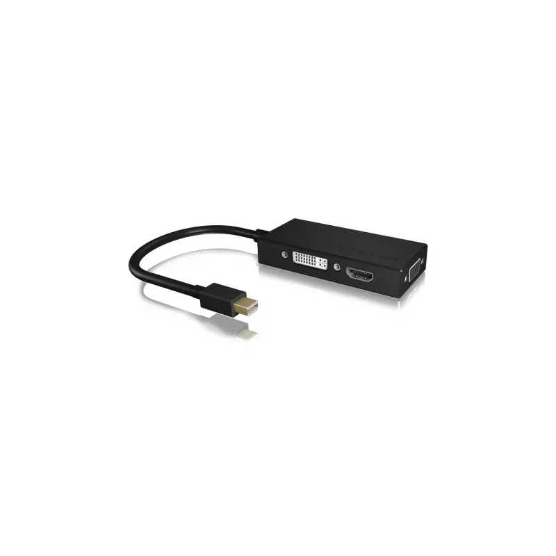 ICY BOX IB-AC1032 Mini DisplayPort DVI-D + VGA (D-Sub) + HDMI negro