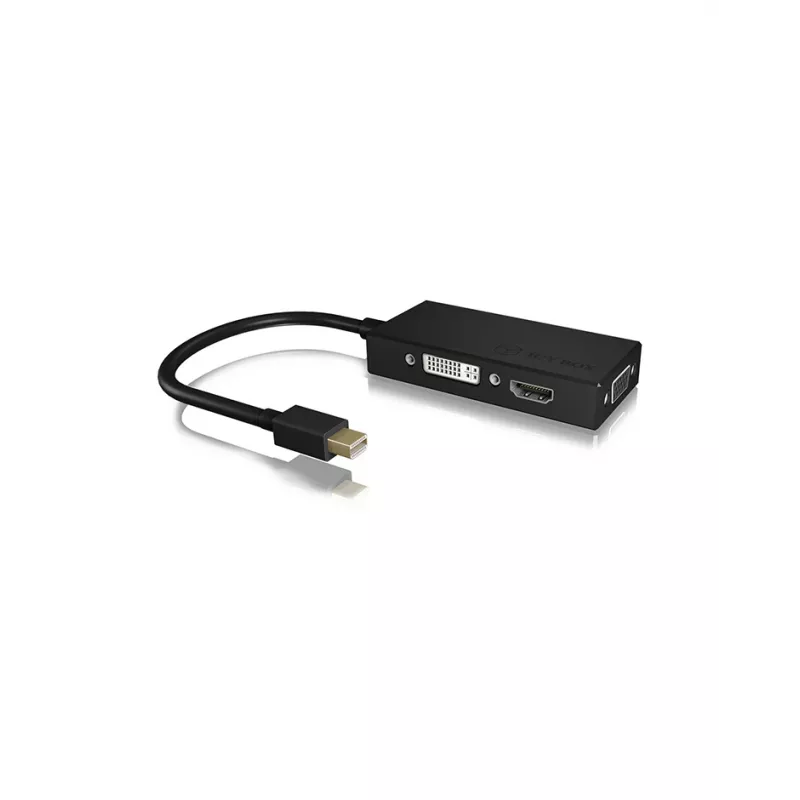 ICY BOX IB-AC1032 Mini DisplayPort DVI-D + VGA (D-Sub) + HDMI negro