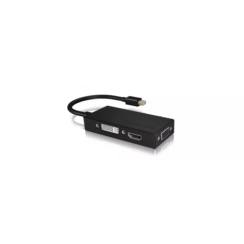 ICY BOX IB-AC1032 Mini DisplayPort DVI-D + VGA (D-Sub) + HDMI negro