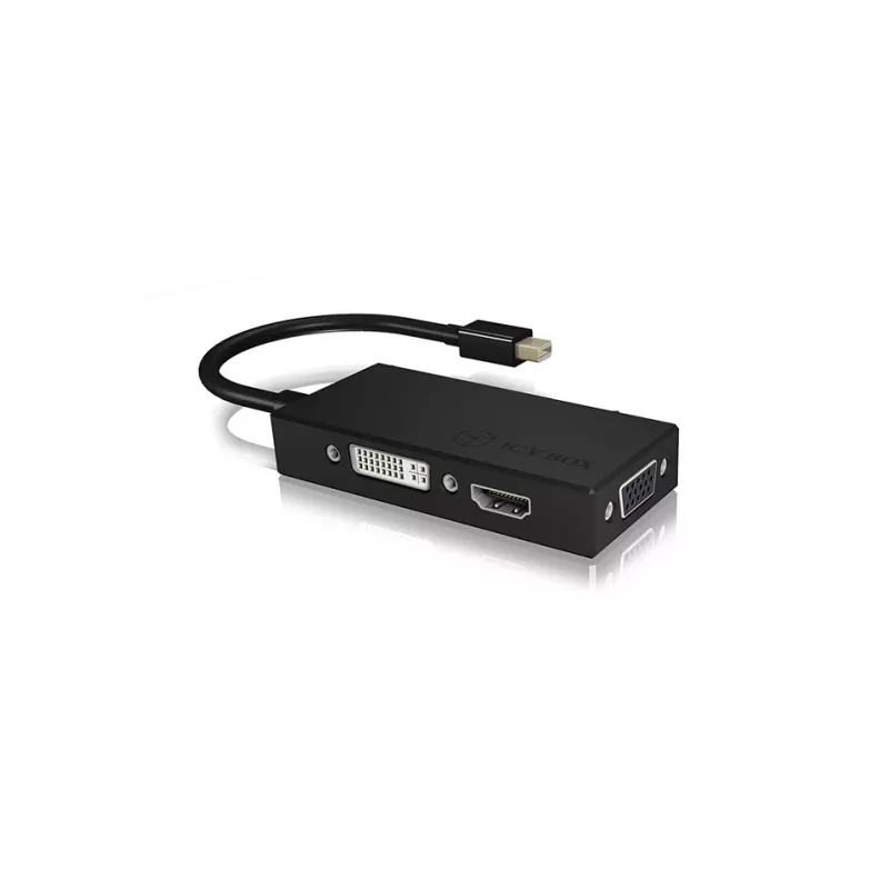 ICY BOX IB-AC1032 Mini DisplayPort DVI-D + VGA (D-Sub) + HDMI negro