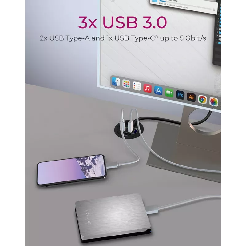 Regleta de enchufes ICY BOX IB-HUB1404A negra