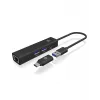 ICY BOX IB-HUB1439-LAN cableado USB 3.2 Gen 1 (3.1 Gen 1) Type-A negro