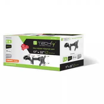 Soporte Techly para montaje en mástil TV LED/LCD 17–32 inch negro