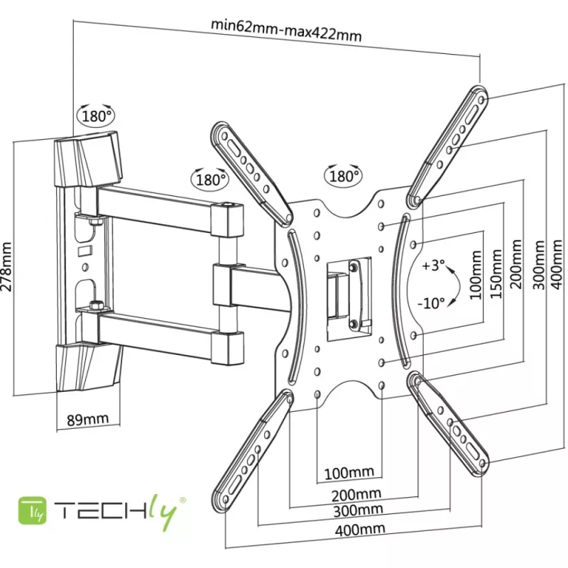 Soporte de pared universal Techly para TV LCD 32-55