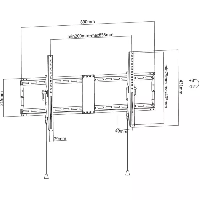 Soporte de pared/pie de TV Techly ICA-PLB 590 2,29 m (90