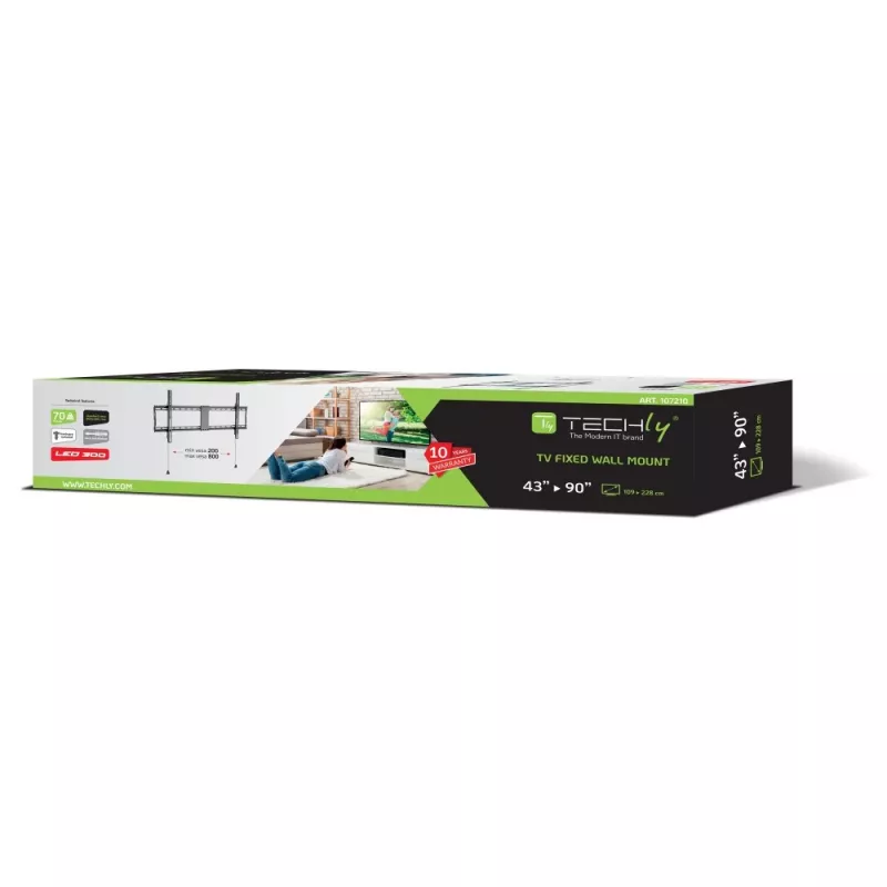 Soporte de pared fijo Techly para TV LED LCD 43–90