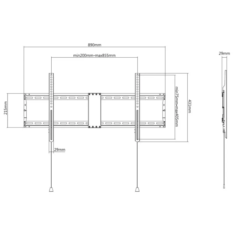 Soporte de pared fijo Techly para TV LED LCD 43–90
