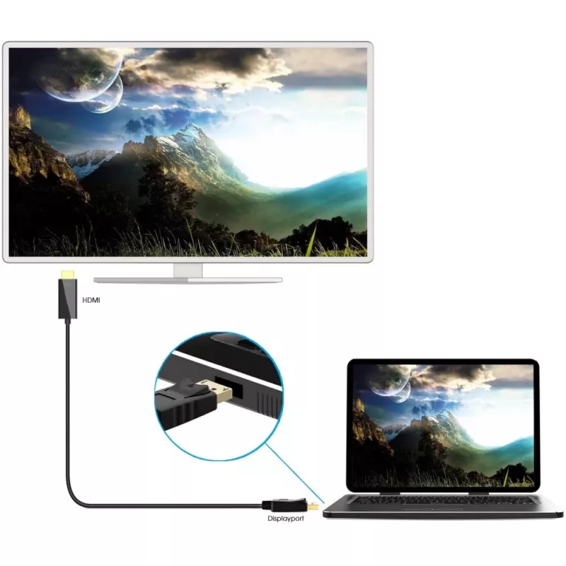 Cable convertidor Techly 2m DisplayPort a HDMI 1.2 4K ICOC DSP-H12-020