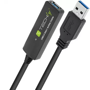 Cable USB Techly ICUR30100G USB 3.2 Gen 1 (3.1 Gen 1) 10 m USB A negro