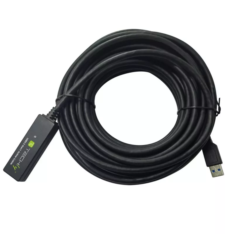 Cable USB Techly ICUR30100G USB 3.2 Gen 1 (3.1 Gen 1) 10 m USB A negro
