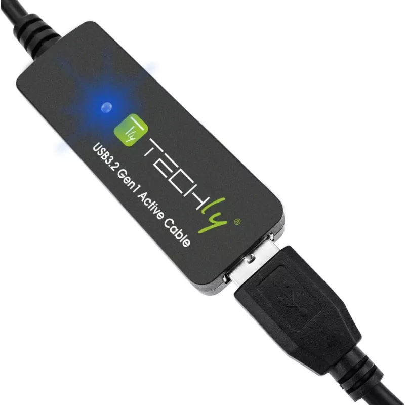Cable USB Techly ICUR30100G USB 3.2 Gen 1 (3.1 Gen 1) 10 m USB A negro