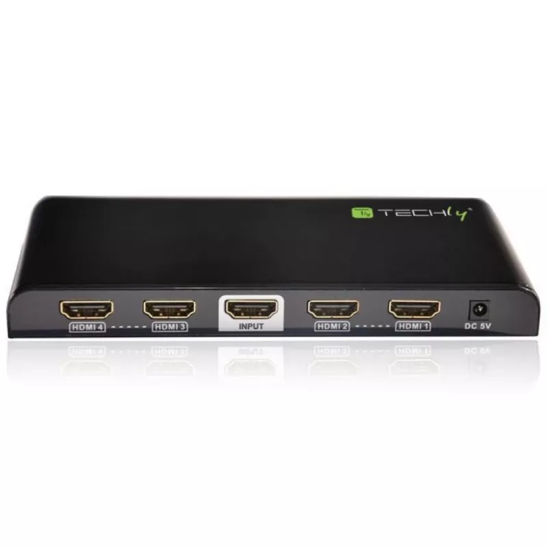 Splitter Techly HDMI 2.0 4K UHD 3D 4 vías
